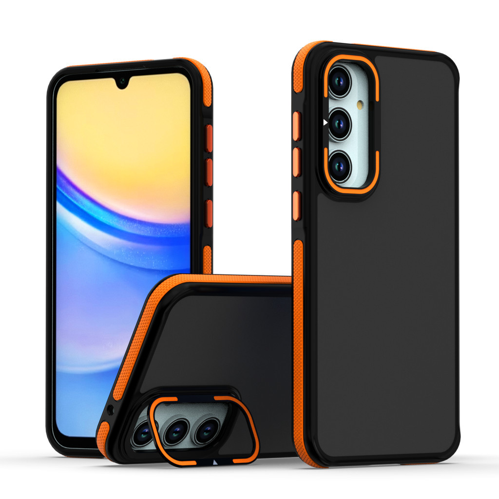 เคสโทรศัพท์อะคริลิคสําหรับ Samsung S24 S23 S22 S21 Ultra Plus S23 S21 S20 FE A55 A54 A35 A25 กล้อง Guard Original Touch Feel วงเล็บกล้อง Anti Slip Shock Proof ปลอก