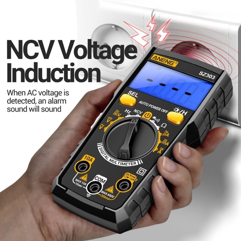 Amony มัลติมิเตอร์แบบดิจิตอลโวลต์มิเตอร์ Continuitys NCV Meter ความต้านทานเครื่องทดสอบดิจิตอล