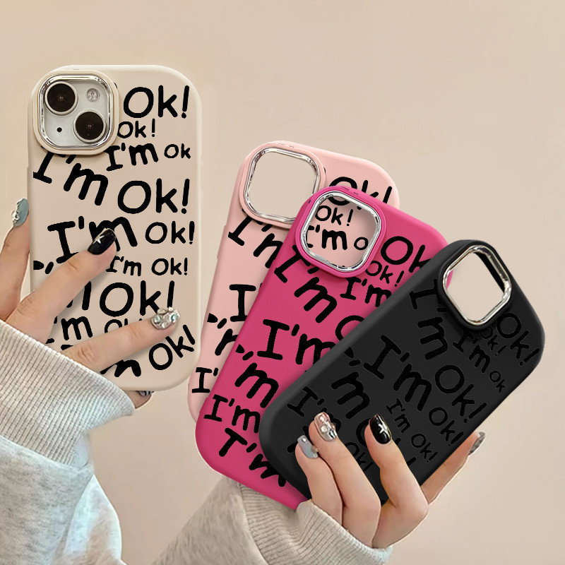 สนุกภาษาอังกฤษ OK เคสโทรศัพท์สําหรับ IPhone 15 14 13 12 11 Pro Max XR X/XS Max 7 8 Plus สูงความงามมูลค่าน่ารัก Anti Drop ซิลิโคนอ่อนนุ่มเคสโทรศัพท์