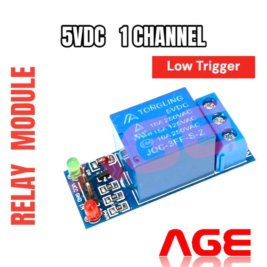 โมดูลรีเลย์ 5V 1 ช่อง Relay Module 5V 1 Channel Relay Module Shield 250V 10A Active LOW แบบมี LED