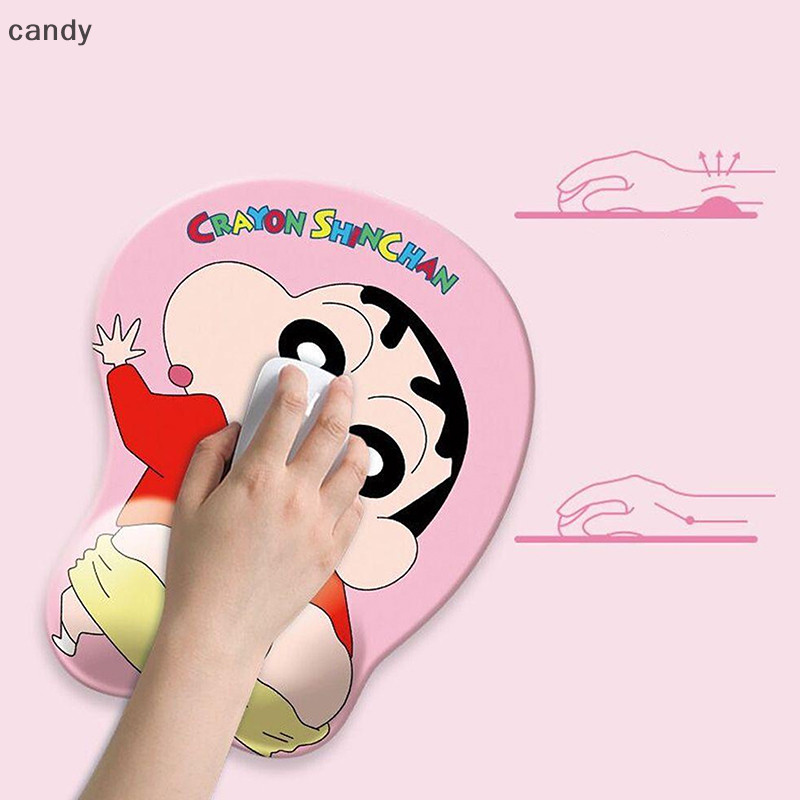 Ndy Crayon Shin-chan อะนิเมะแผ่นรองเมาส์ซิลิโคนข้อมือ 3D Gaming Mousepads Anti-Slip นุ่มโต๊ะของขวัญ N