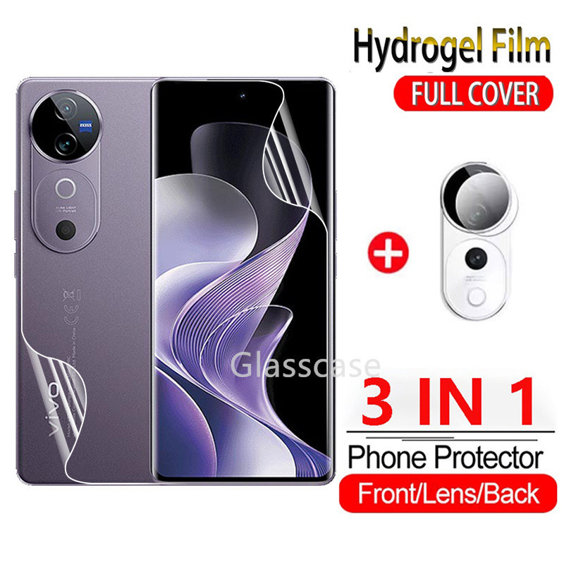 3 In 1 ด้านหน้ากลับฟิล์มไฮโดรเจลนุ่มสําหรับVivo V40 lite pro V40lite V40pro VivoV40 VivoV40pro VivoV