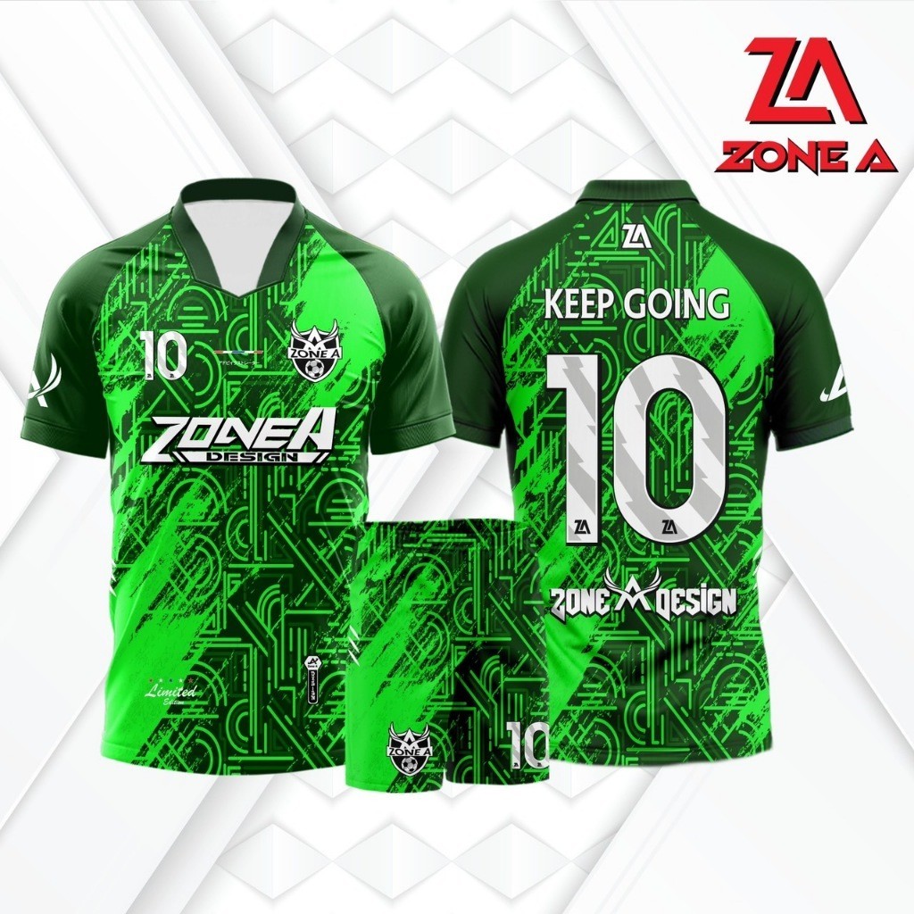 KEEP GOING เเขนสั้น เสื้อพิมพ์ลาย Zone A ชุดกีฬา ใส่เล่นบอล ออกกำลังกาย ราคาถูก