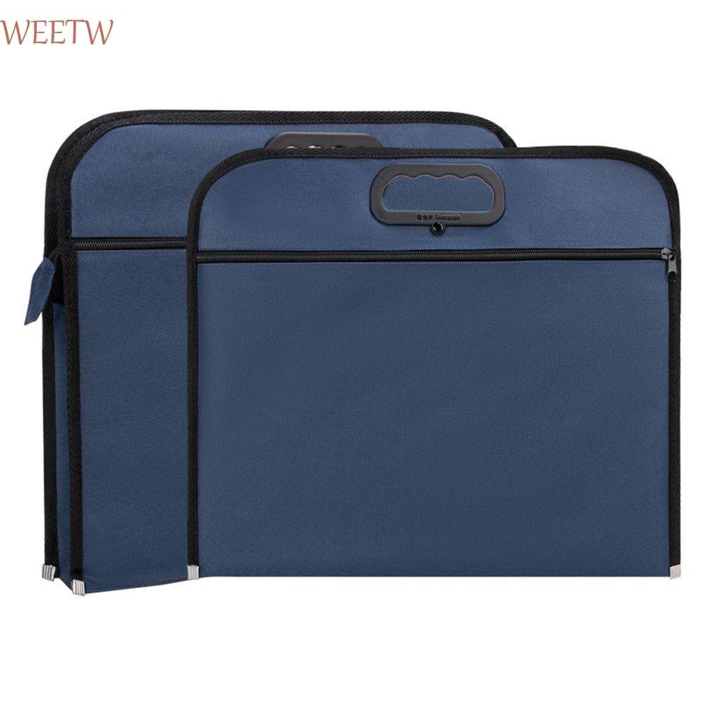 Weekw ผ้าใบแฟ้มเอกสาร B4/A4 1PC แบบพกพา Hand Tote สําหรับเอกสาร โน้ตบุ๊ค อุปกรณ์สํานักงาน โรงเรียน
