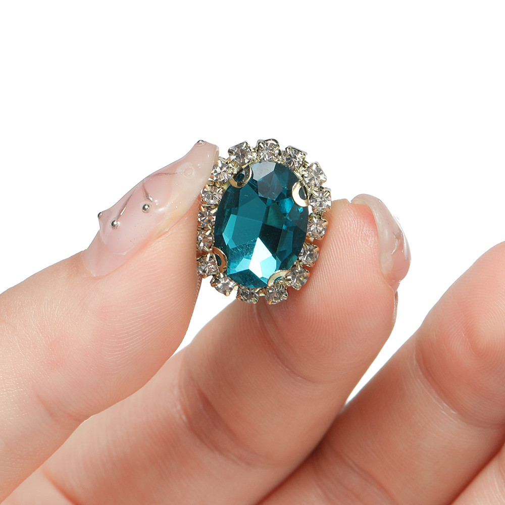 St.kunkka 2-10 ชิ้น 14 * 18 มม.รูปไข่ Claw เพชรแฟชั่นอุปกรณ์เสริมเหมาะสําหรับ diy สร้อยข้อมือสร้อยคออุปกรณ์เสริมเครื่องประดับ - รูปที่ 7