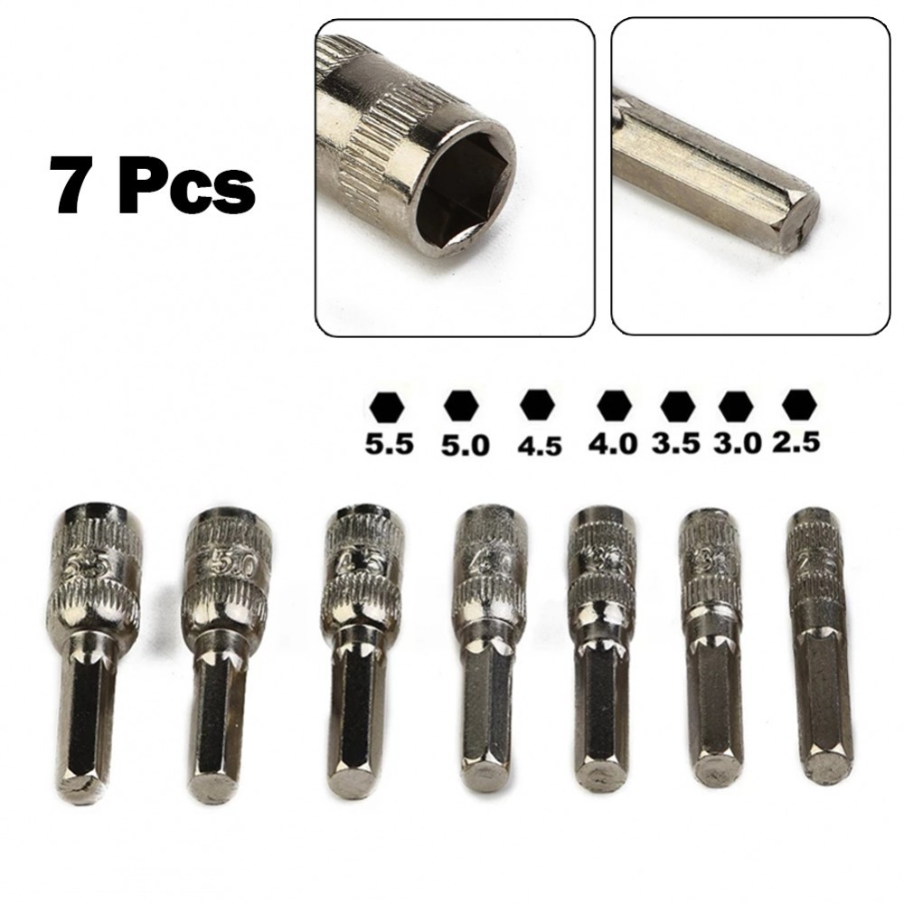 Hex ซ็อกเก็ตหกเหลี่ยม Shank M2.5/3.0/3.5/4.0/4.5/5.0/5.5 มม.โลหะเงิน