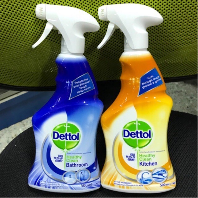 สะอาดหมดจด พร้อมส่ง🦠 Dettol Healthy Clean Bathroom/Kitchen สเปรย์ฉีดพ่นฆ่าเชื้อโรค 99.9% 500ml