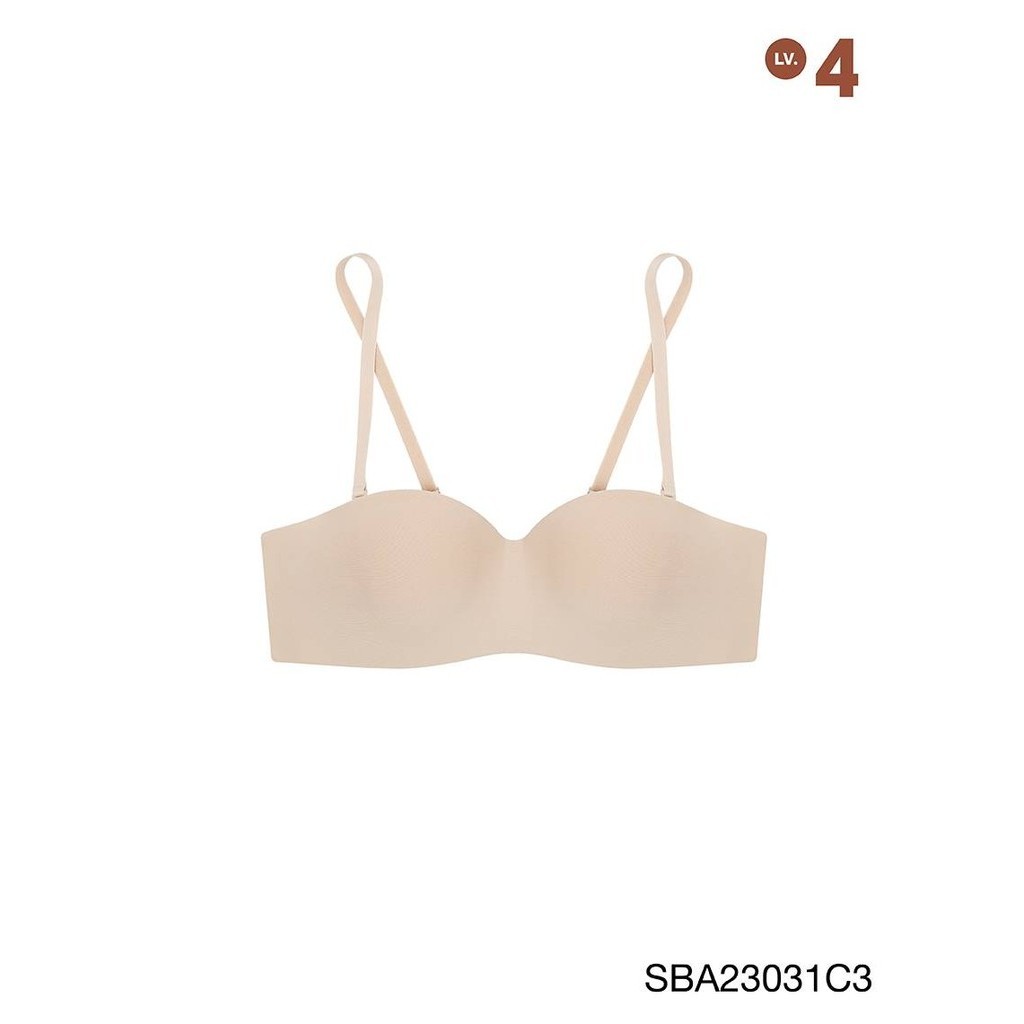Sabina Doomm Doomm Level 4 เสื้อชั้นใน เกาะอก ไร้โครง รหัส SBA23031C3 - สีเนื้อเข้ม