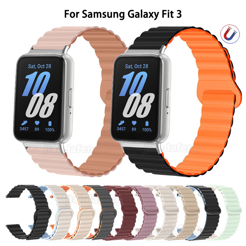 Loop Buckle สายรัดข้อมือซิลิโคนแม่เหล็กสําหรับ Samsung Galaxy Fit3 Fit 3 SM-R390