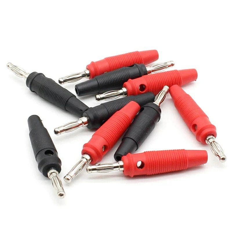 Banana Plugปลั๊กกล้วย 4 มม.ท้ายยาง ชุบนิกเกิลอย่างดี สีแดง สีดำ