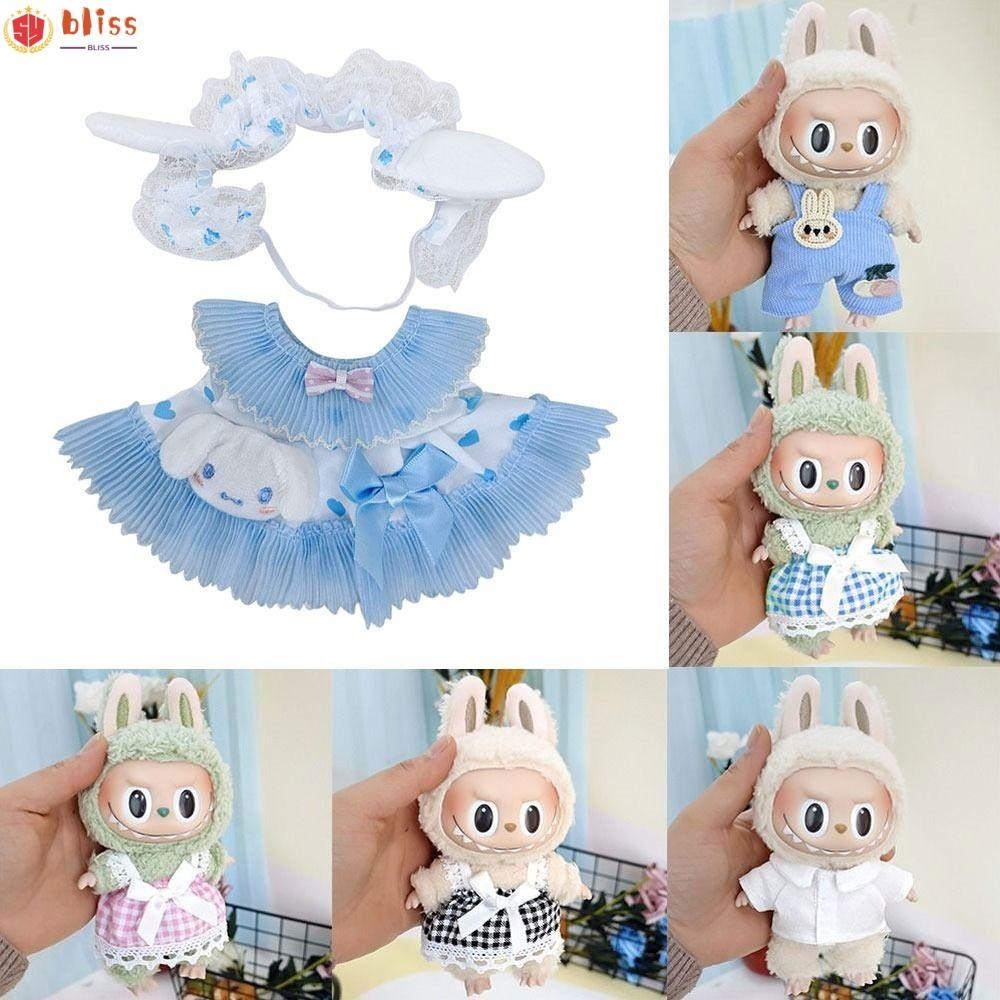 Blliss Labubu Doll Clothes, Labubu Time To Chill Filled Handmade Doll Accessories, Bow Sequined Gauze Skirt|Cos Gift เสื้อผ้าตุ๊กตาทํามือ