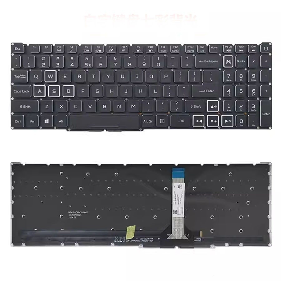 US แป้นพิมพ์แล็ปท็อปสําหรับ Acer Nitro 5 n22c1 n20c1 AN515-46 AN515-56 AN515-57 AN515-45 AN515-58