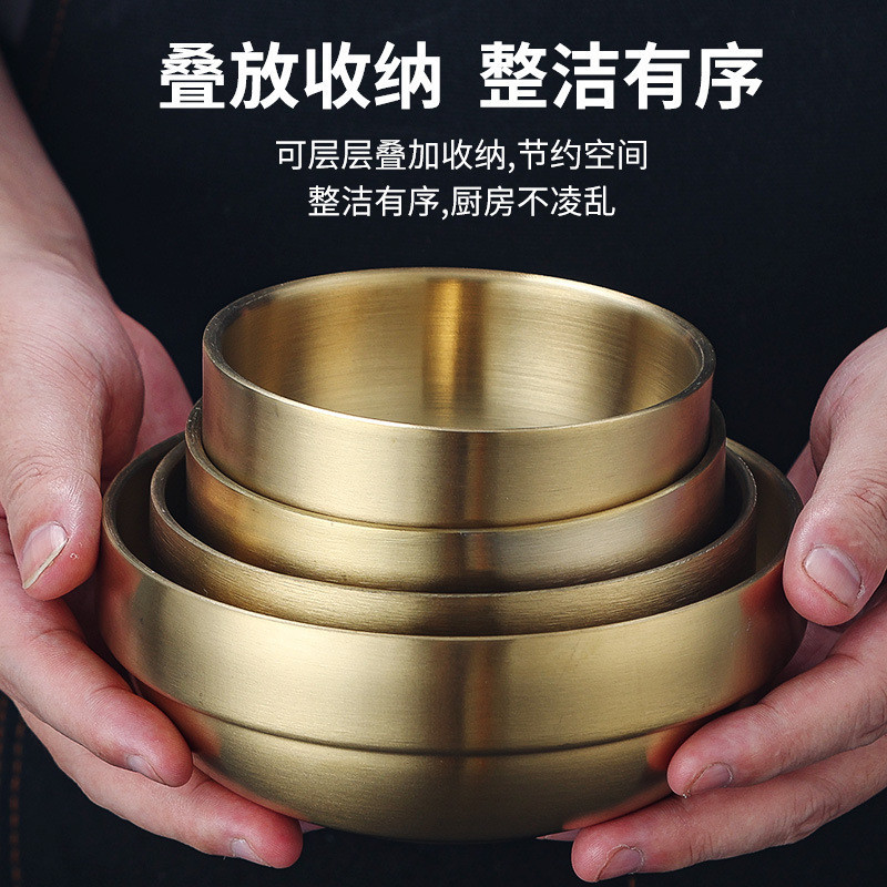Oukeai ชามสแตนเลสสไตล์เกาหลี Golden Cooking Bowl รูปที่ 4