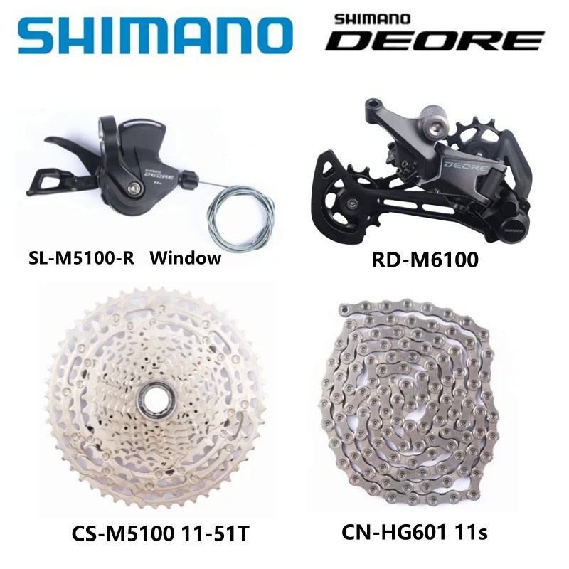 ZXC SHIMANO DEORE 11ชุดความเร็ว SL-M5100 RD-M5100ขวา CS-M6100โซ่ CN-HG601เทปคาสเซ็ต11-51ตันสำหรับชิ้