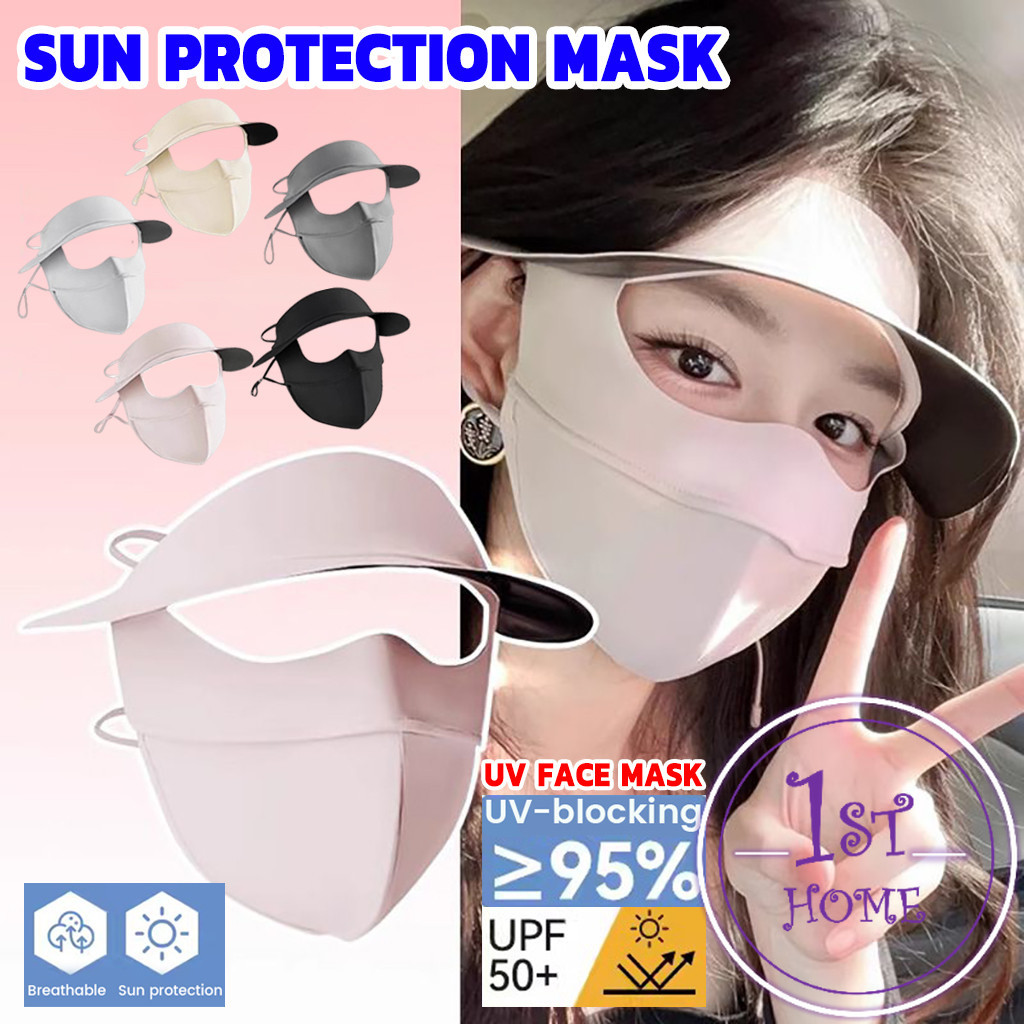 หมวกพร้อมหน้ากากกันแดด กัน UV แบบเต็มหน้า สบาย ระบายอากาศดี สําหรับผู้หญิง UV face mask