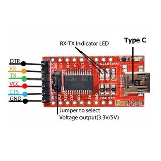 AA106 (Mini/Type C USB) โมดูลแปลงสัญญาณ FT232RL FTDI USB To Serial Adapter Module USB TO TTL Serial Download Cable Fo...