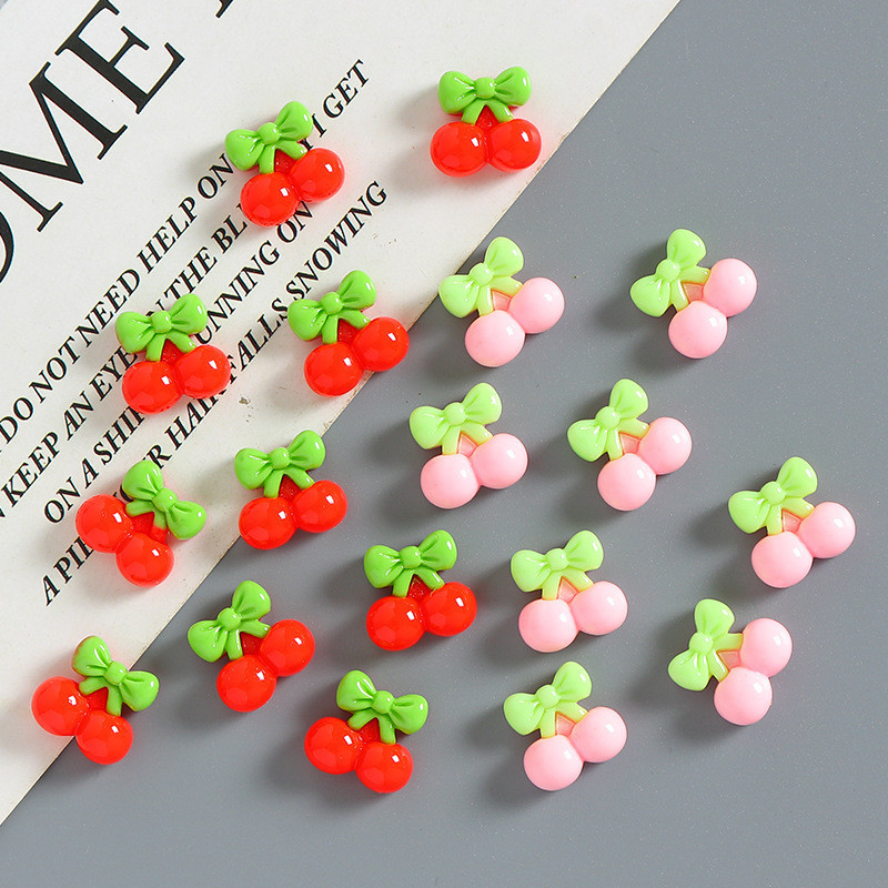 [MEET] 1 ชิ้นกาวเรซินขนาดเล็กน่ารักตกแต่งเชอร์รี่โทรศัพท์มือถือ Handmade mini diy อุปกรณ์เสริมจัดส่งแบบสุ่ม