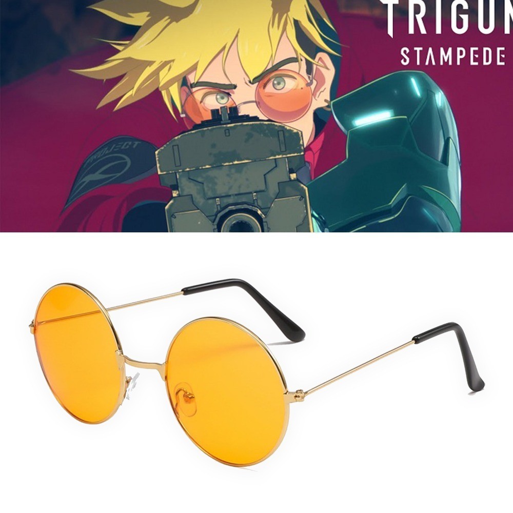 อะนิเมะ TRIGUN แว่นตากันแดด Vash Stampede สีส้มรอบกรอบแว่นตาฮาโลวีนแว่นตาคอสเพลย์ Prop แฟชั่นอุปกรณ์เสริมของขวัญ