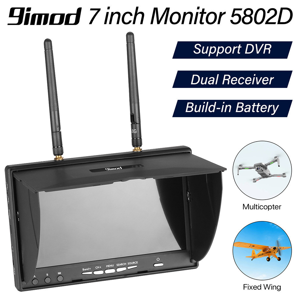 Lcd5802d FPV Monitor พร ้ อม DVR 5.8G 40CH 7 นิ ้ วจอ LCD สําหรับ FPV Drone