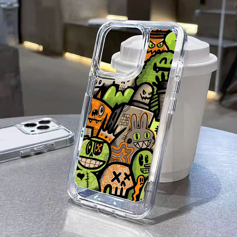 เคสโทรศัพท์ TPU เคสไอโฟน นิ่มกันกระแทก iPhone 11 12 13 14 15 Pro Max XR XS X 7 8P มอนสเตอร์ผัก