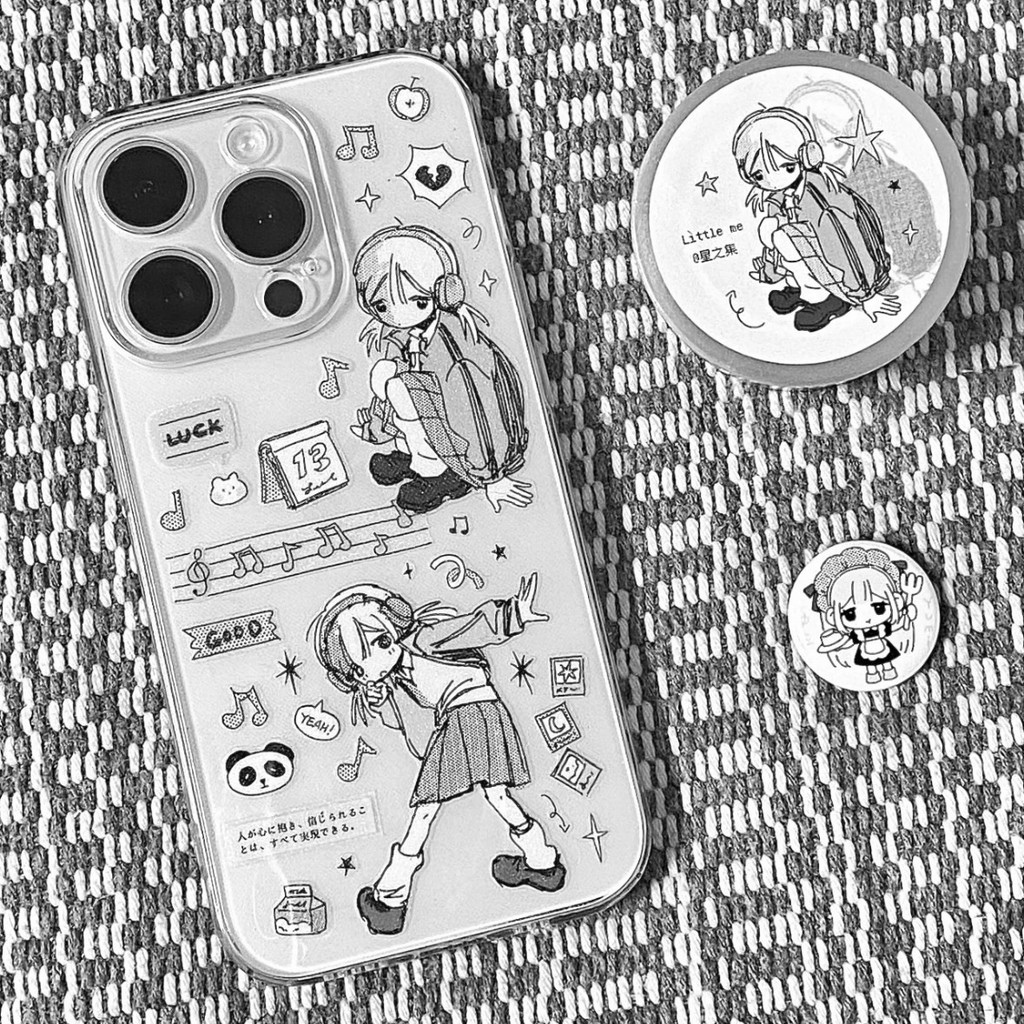 Guka ชุดหูฟังสาวเหมาะสําหรับ Apple 15/14/13pro เคสโทรศัพท์ 12/11 กันกระแทก xr/xs ขอบตรง 7/8p รวมทุกอย่างเคสโทรศัพท์