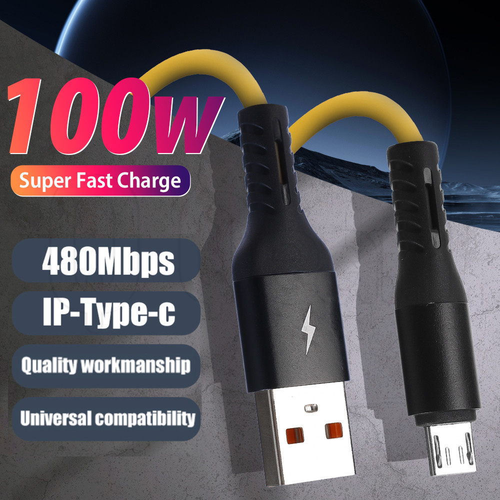 สายชาร์จข้อมูล Micro USB/Type C 100W - สายส่งข้อมูลแท็บเล็ตโทรศัพท์มือถือ - สายชาร์จโทรศัพท์มือถือ Type-C คู่ - ชุดชาร์จเร็วความเร็วสูง - สายเคเบิลข้อมูลสากล