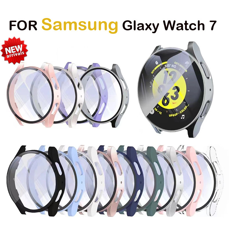 Pc ฟิล์มนิรภัยแบบบูรณาการนาฬิกาป้องกันกรณีใช้งานร่วมกับ Samsung Galaxy Watch 7 40 มม.44 มม.สําหรับ Galaxy Watch 7 กรณีอุปกรณ์เสริม