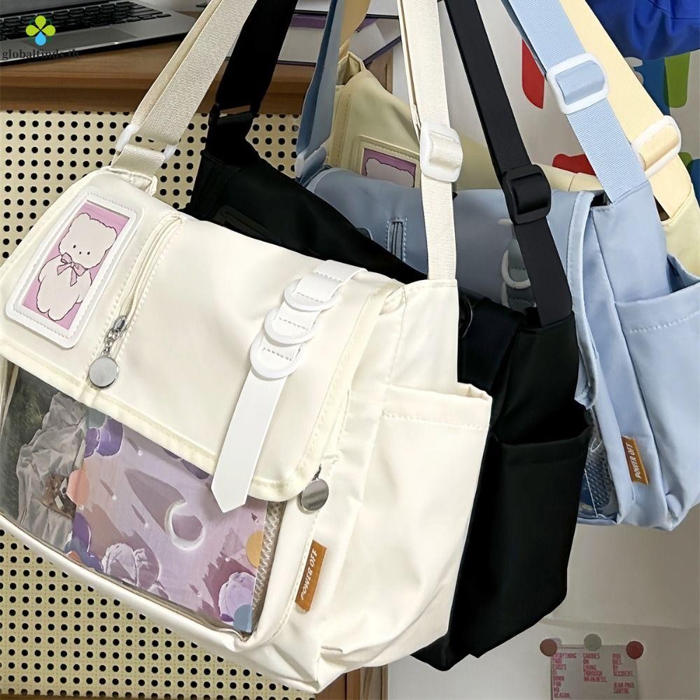 Lfids กระเป๋าใส Itabag, Clear Cross Body อะนิเมะ Expo Ita กระเป๋า, Casual Creative ไนลอน Preppy สไตล์ Badge Display กระเป๋าสะพายกลางแจ้ง