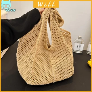 วิล✿กระเป๋าถักโครเชต์ ทรงโท้ท ฉลุลาย เหมาะกับเดินชายหาด แฟชั่นฤดูร้อน สําหรับผู้หญิง