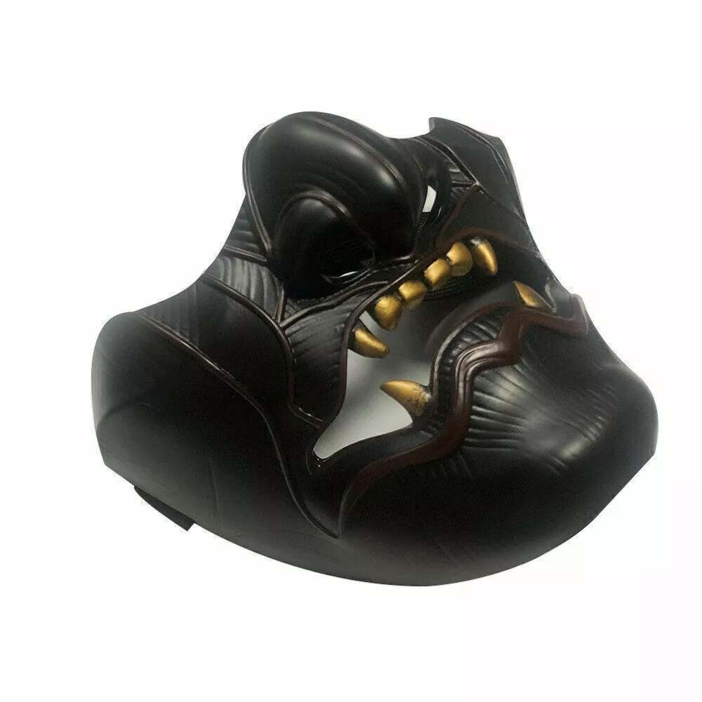 Cosplay Ghost of Tsushima Sakai Half Face Samurai Mask Black Halloween Props