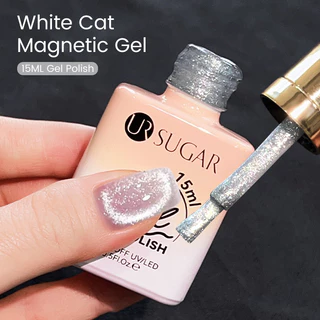 【Local】UR SUGAR Super Shine แมวสีขาวเจลแม่เหล็ก Soak Off UV เจลแก้วแม่เหล็กเจลเคลือบเงากึ่งถาวร UV Gel 15ml