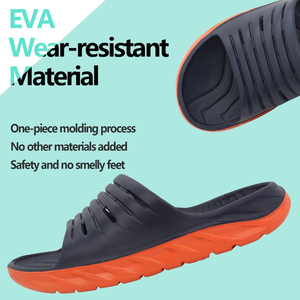Mens Sport Recovery รองเท้าแตะสไลด์ plantar fasciitis Arch Support เบาะหนารองเท้าแตะน้ำหนักเบา Comfort orthotic เปิดนิ้วเท้า U-shaped รองเท้า