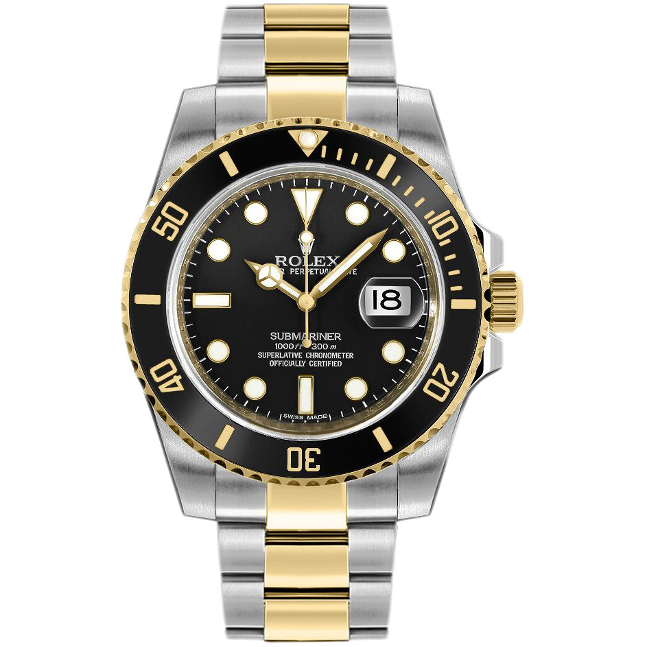 Rolex Rolex Rolex Submariner Type นาฬิกากลไกอัตโนมัติชาย116613ไนเกอร์สีทอง