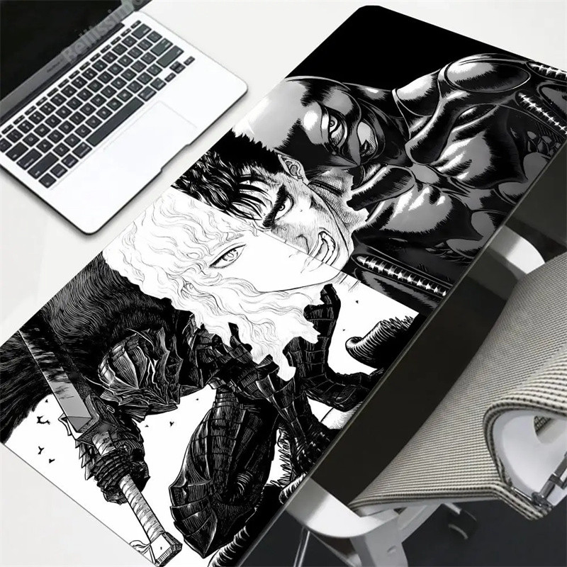 แผ่นรองเมาส์ Berserk Guts Gamer Gaming Mouse Pad Guts ดาบ Berserk อุปกรณ์เสริมคอมพิวเตอร์คีย์บอร์ดขนาดใหญ่แล็ปท็อป Padmouse ความเร็วโต๊ะ