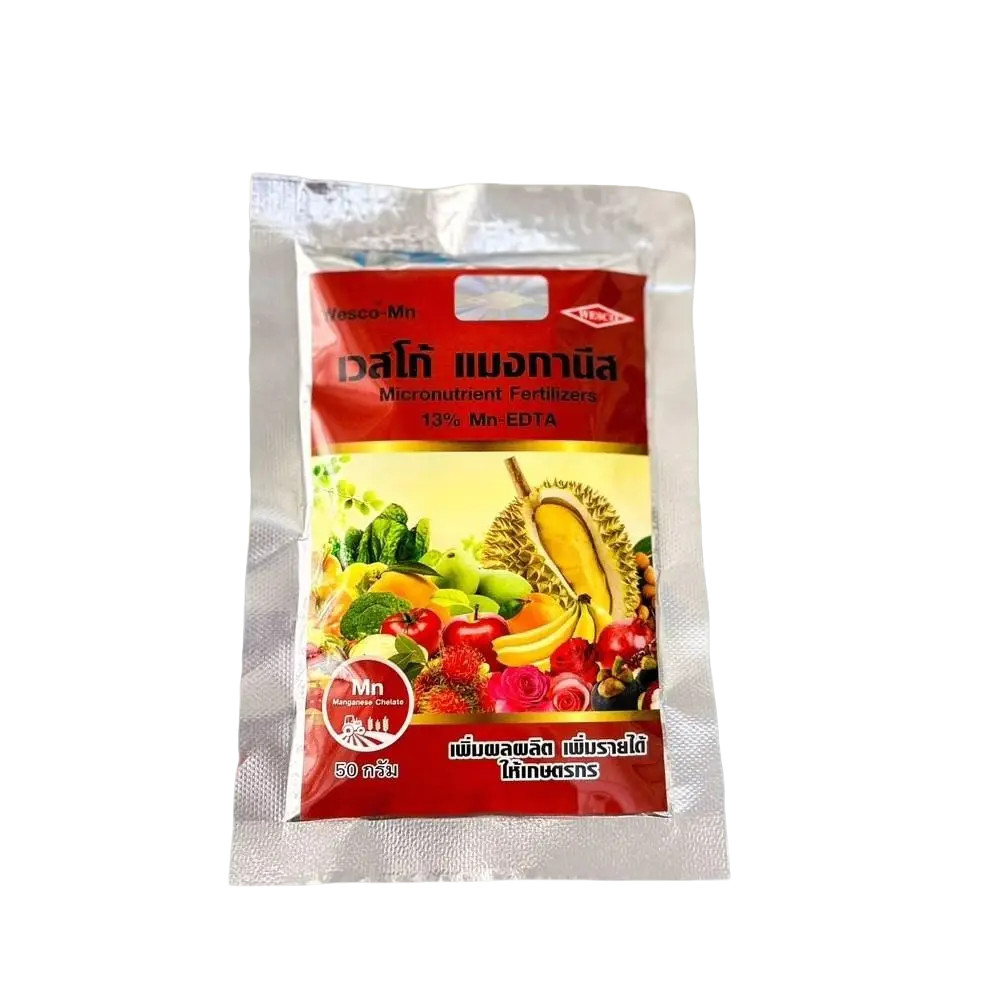 แมงกานีส เวสโก้ (ขนาด 50 กรัม) Mn13% ขนาด 1kg ธาตุอาหารเสริม สำหรับพืช ผลไม้ ดอกไม้ พืชไร่ พืชสวน เร่งใบ เสริมออกดอก-ผล
