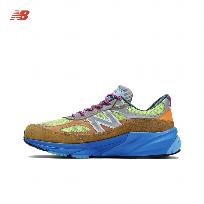แอ็คชั่น Bronson x New Balance NB 990 V6, Shock -Absorbing Anti -skid Running Shoes สีน้ำตาลสีน้ำตาล