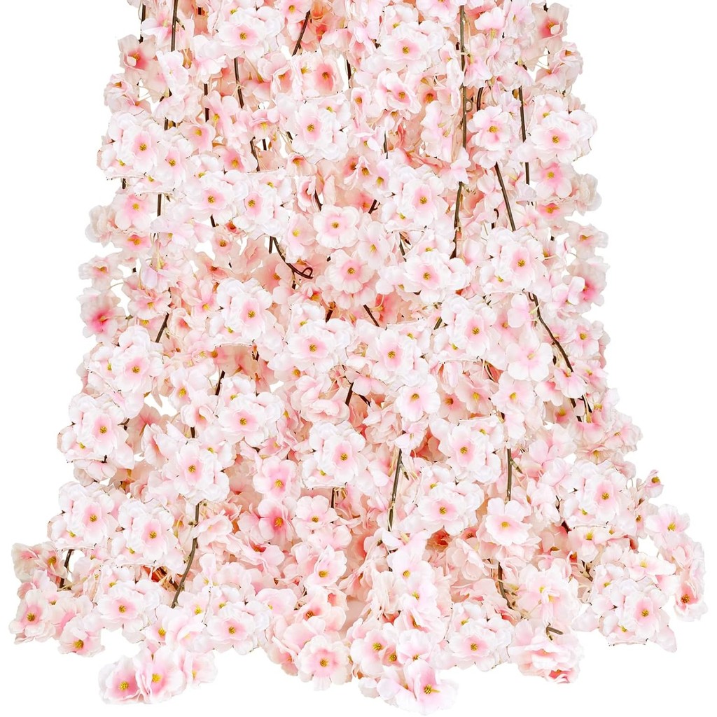 180เซนติเมตรดอกเชอร์รี่ปลอมดอกไม้เถาวัลย์ตกแต่งงานแต่งงานประดิษฐ์ซากุระดอกไม้กลางแจ้งแขวนดอกไม้ผ้าไหมพวงมาลัยสําหรับคริสต์มาสพรรคสีชมพูกุหลาบประดับห้อง
