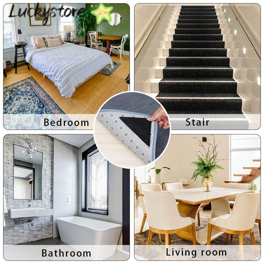 LUCKY Black Non Slip Household Antiskid Sticker Carpet Anti Skid Mat New Rug Tape Mat Grippers Washa