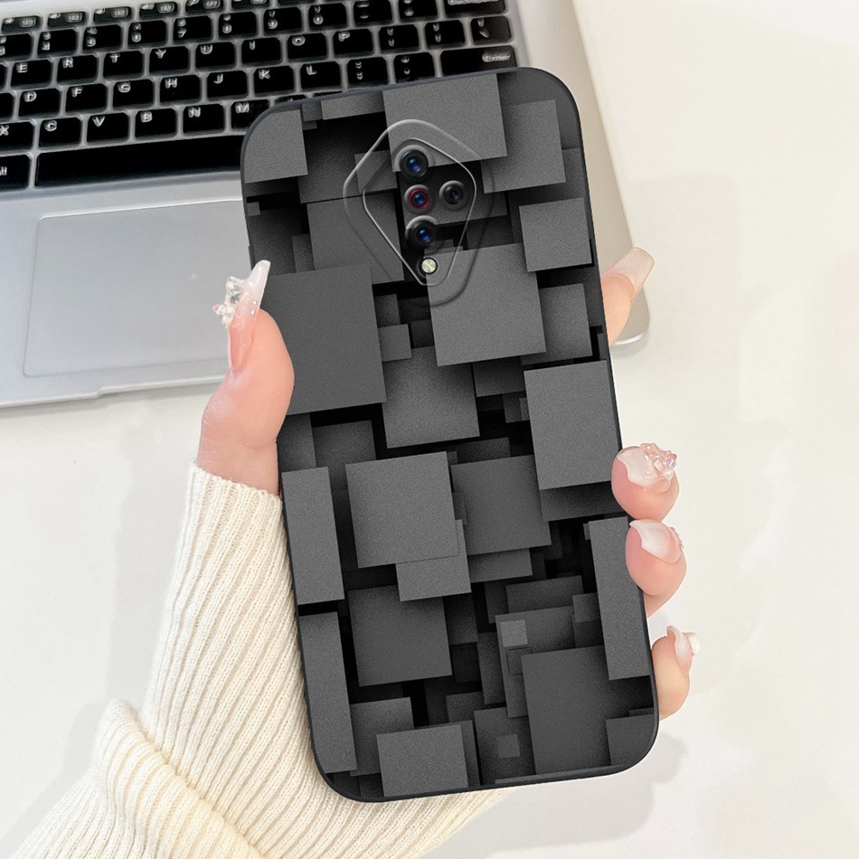 Vivo S1 Pro 1920 1920_20 / S1 Prime V1937 เลนส์ป้องกันกรณี Vivo S1Pro S1Prime แฟชั่นทาสีซิลิโคนอ่อนนุ่มเคสโทรศัพท์