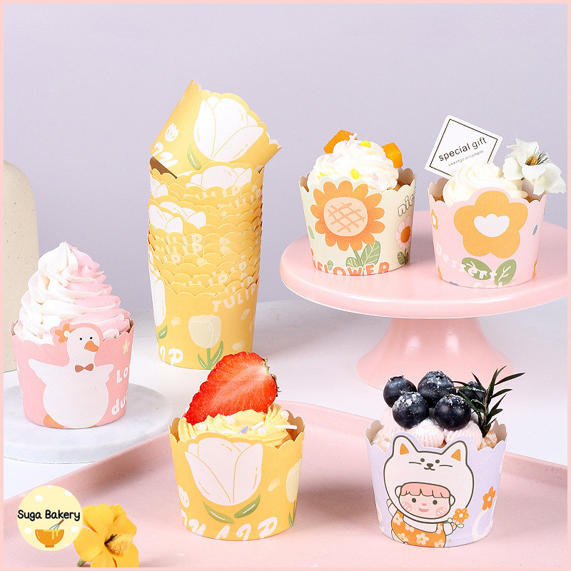 SUGA พร้อมส่ง ถ้วยคัพเค้ก สําหรับอบขนม คัพเค้ก มัฟฟิน เข้าเตาได้ ไม่ต้องรองพิมพ์ มี 6 ลาย น่ารัก 50 ชิ้น/แพ็ค COD SUR287 ราคา ถูกที่สุด ดีลบีเคเค แกลเลอรีภาพที่ 2