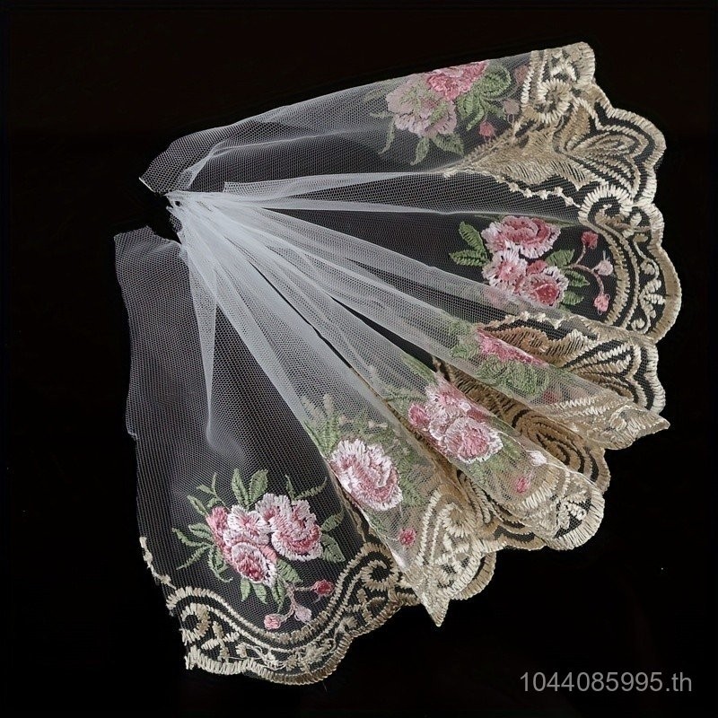 1.83เมตร Handcrafted ดอกไม้เย็บปักถักร้อยลูกไม้ตัด-ผ้าโพลีเอสเตอร์สำหรับ DIY เสื้อผ้า, ผ้าม่านและโซฟาตกแต่ง