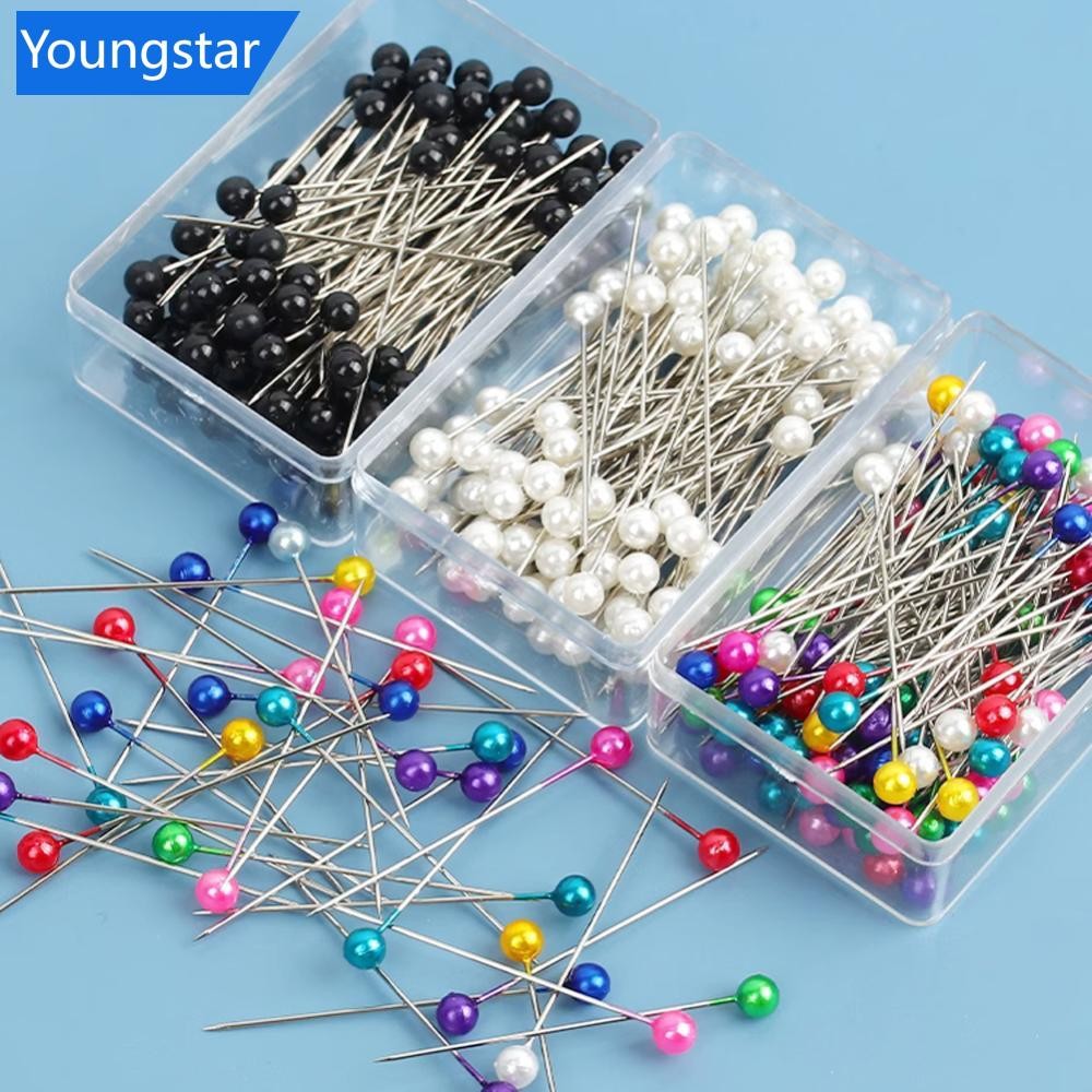 Ys 100 ชิ้นรอบหัวเย็บ Pins Ball Head ตําแหน่ง Pins DIY Handmade เสื้อผ้าเครื่องหมายเข็ม Dressmaking 