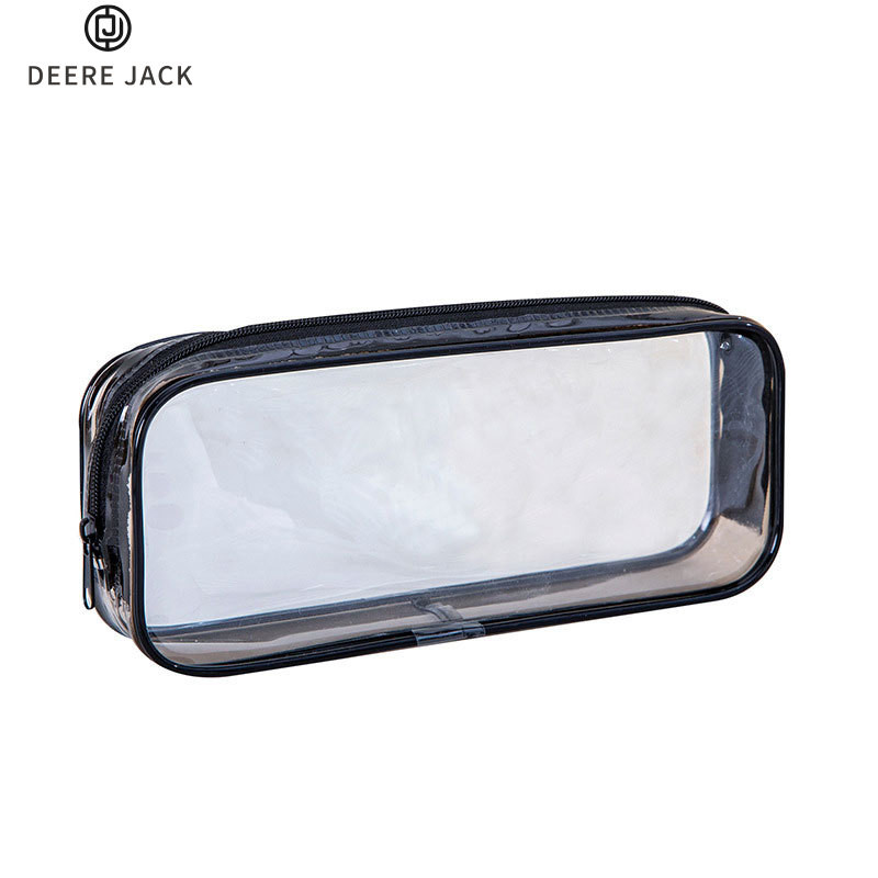 Deere Jack PVC ปากกากระเป๋าเครื่องเขียนนักเรียนพลาสติกใสสาว Ins ความจุขนาดใหญ่กระเป๋าเก็บดินสอ