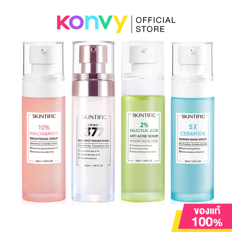 SKINTIFIC Serum สกินทิฟิค เซรั่มบำรุงผิว 50ml (5X Ceramide/10% Niacinamide/2% Salicylic Acid/Symwhite 377)