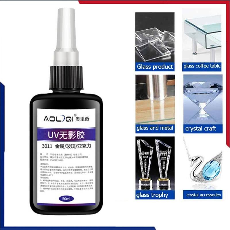 Kafuter K10 50ML UV Shadowless กาวกาวใสสําหรับแก้วคริสตัลอะคริลิค Stickup Gluing