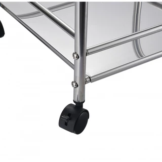 shophome468 SANE ชั้นวางของสเตนเลสอเนกประสงค์พร้อมล้อ 2ชั้น 40x33.5x76ซม. FIBBA รับประกันของเเท้