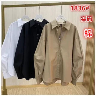 ฤดูใบไม้ผลิฤดูใบไม้ร่วงสไตล์ใหม่เกาหลีรุ่นแฟชั่นสีทึบโคมไฟเสื้อแขนยาวทั้งหมดตรงกับเสื้อพื้นฐานถักขนแกะของฉันม้าเข็ม ฮึ
