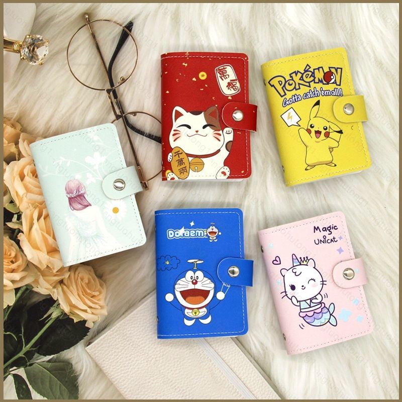 Htg Pokemon Pikachu Doraemon Unicorn Card กระเป๋าป้องกันการล้างอํานาจแม่เหล็กของขวัญธนาคารการ์ตูนแบบพกพาสําหรับผู้ชายและผู้หญิง