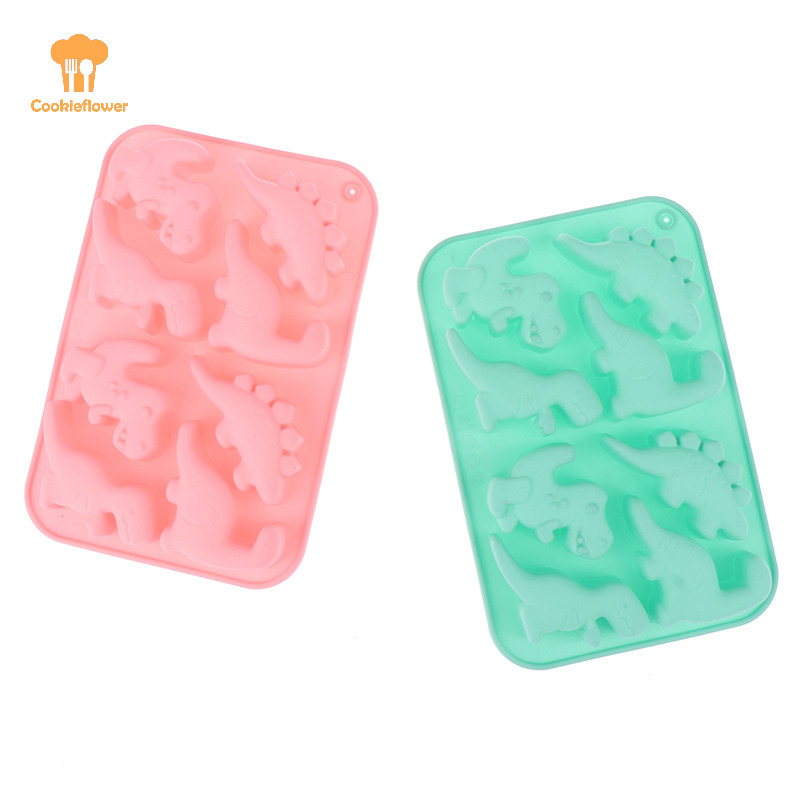 Ckfr 1 PC น่ารักไดโนเสาร์ซิลิโคนแม่พิมพ์ DIY โฮมเมดช็อกโกแลต Candy บิสกิตพุดดิ้งเค้กตกแต่งแม่พิมพ์ Theme Party อุปกรณ์เสริมใหม่