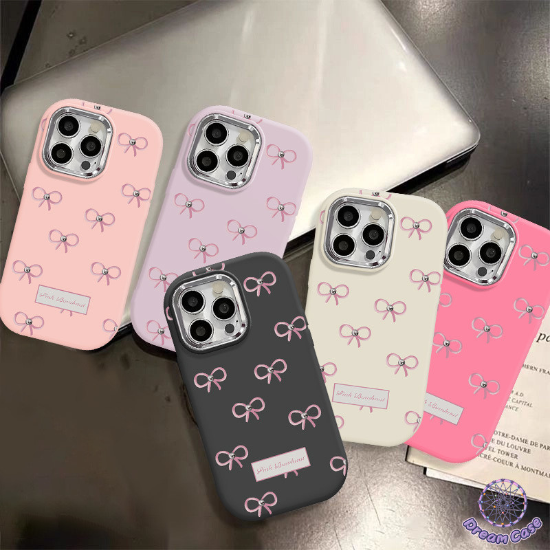โบว์ไข่มุกแวววาวน่ารักเคสเข้ากันได้กับ Iphone 11 15 13 12 14 Pro Max 7Plus XR X XS Max 6 8 14 15 plus SE 2020